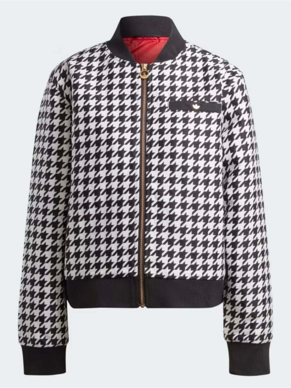 adidas Black & White Houndstooth Bomber Jacket